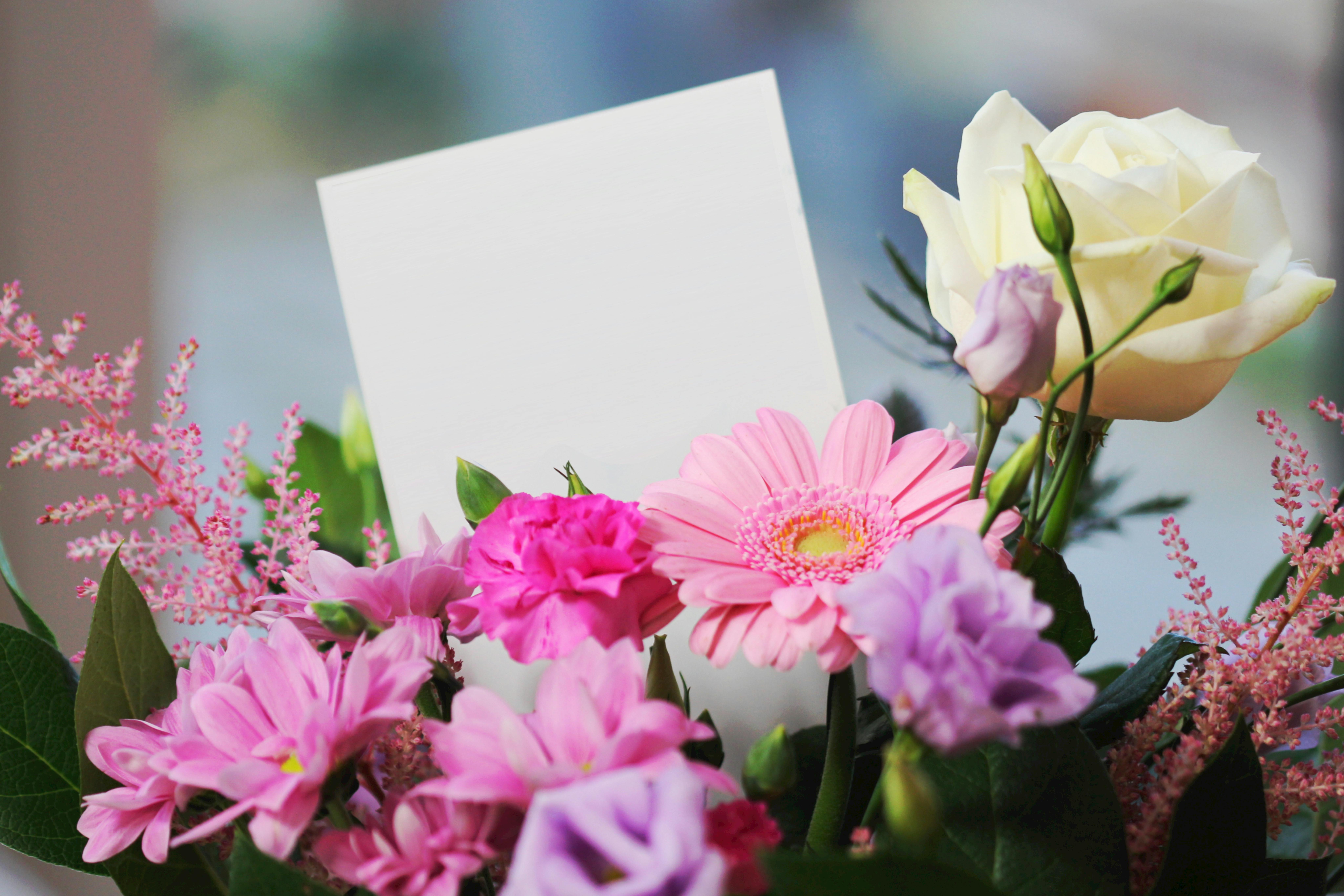 Flores con tarjeta en Floristería Crisangel, Benidorm
